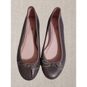 Maud Frizon Womens Textured Bow Accent Ballet Flats Size 36 brown color